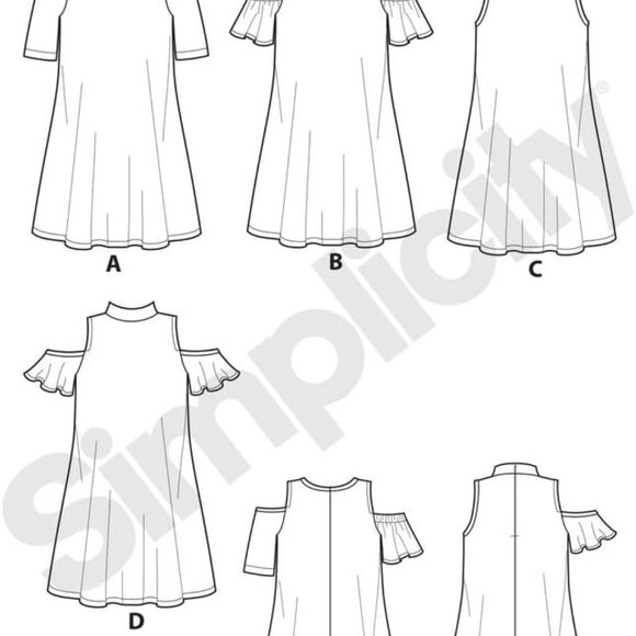 Simplicity D0668 / 8383 - Misses' Knit Trapeze Dress Pattern Sizes 6 - 14 - Picture 3 of 4